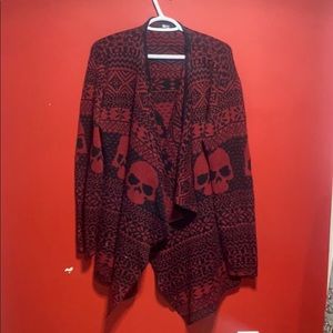 COPY - Iron fist red and black skull cardigan